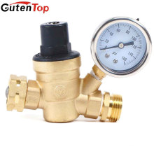 GUTENTOP Water Regulator Valve- Lead Free Brass Adjustable Pressure Regulator With Pressure Gauge and Water Filter Net